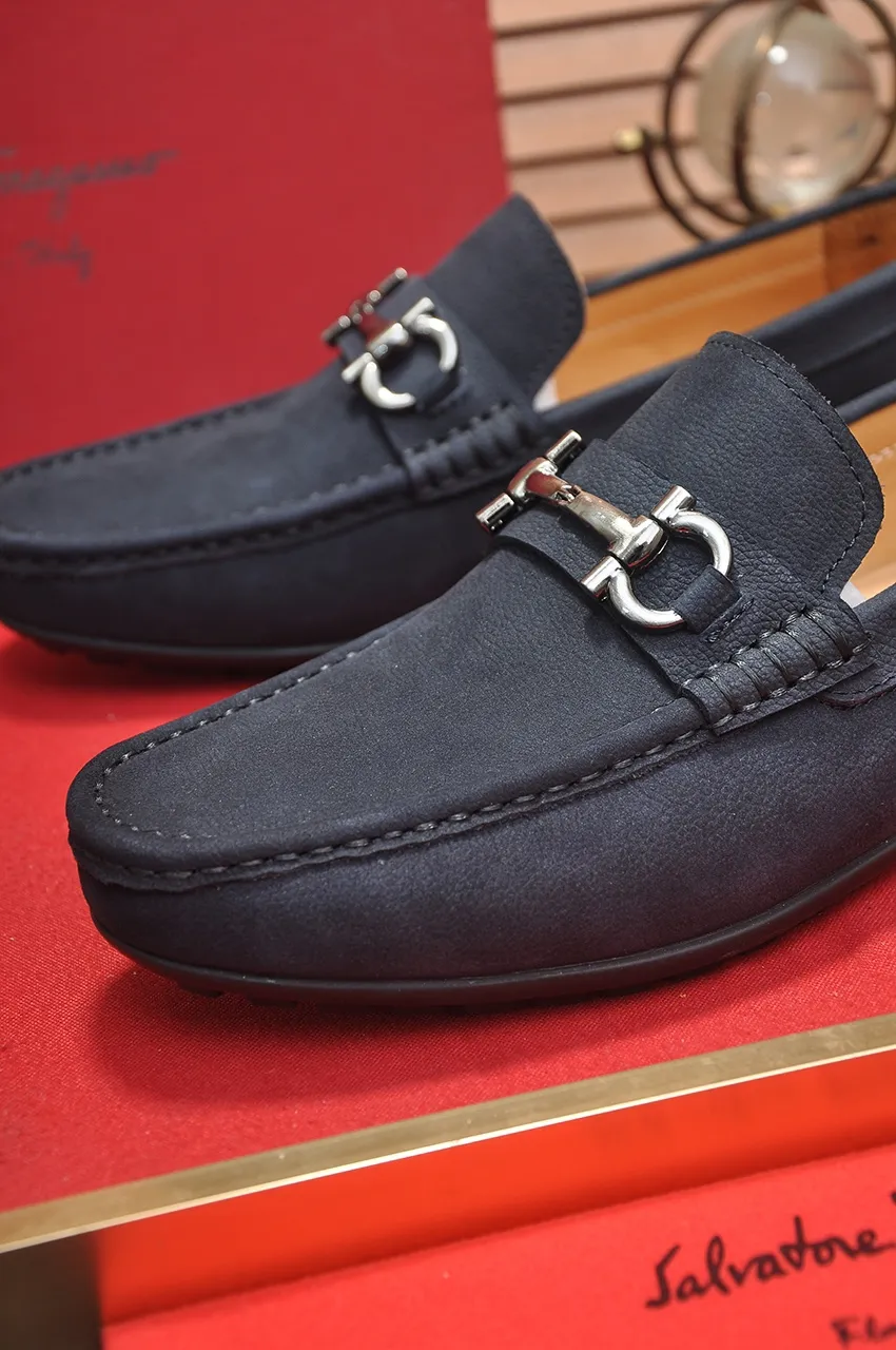Men's shoes 💰460💶 [Ferragamo/Ferragamo] The latest model in the counter. Original imported open-sided fine cowhide hand-woven + imported 🐂 cowhide + original luxury metal buckle + original combination outsole. No pressure in comparison 38--44🎉